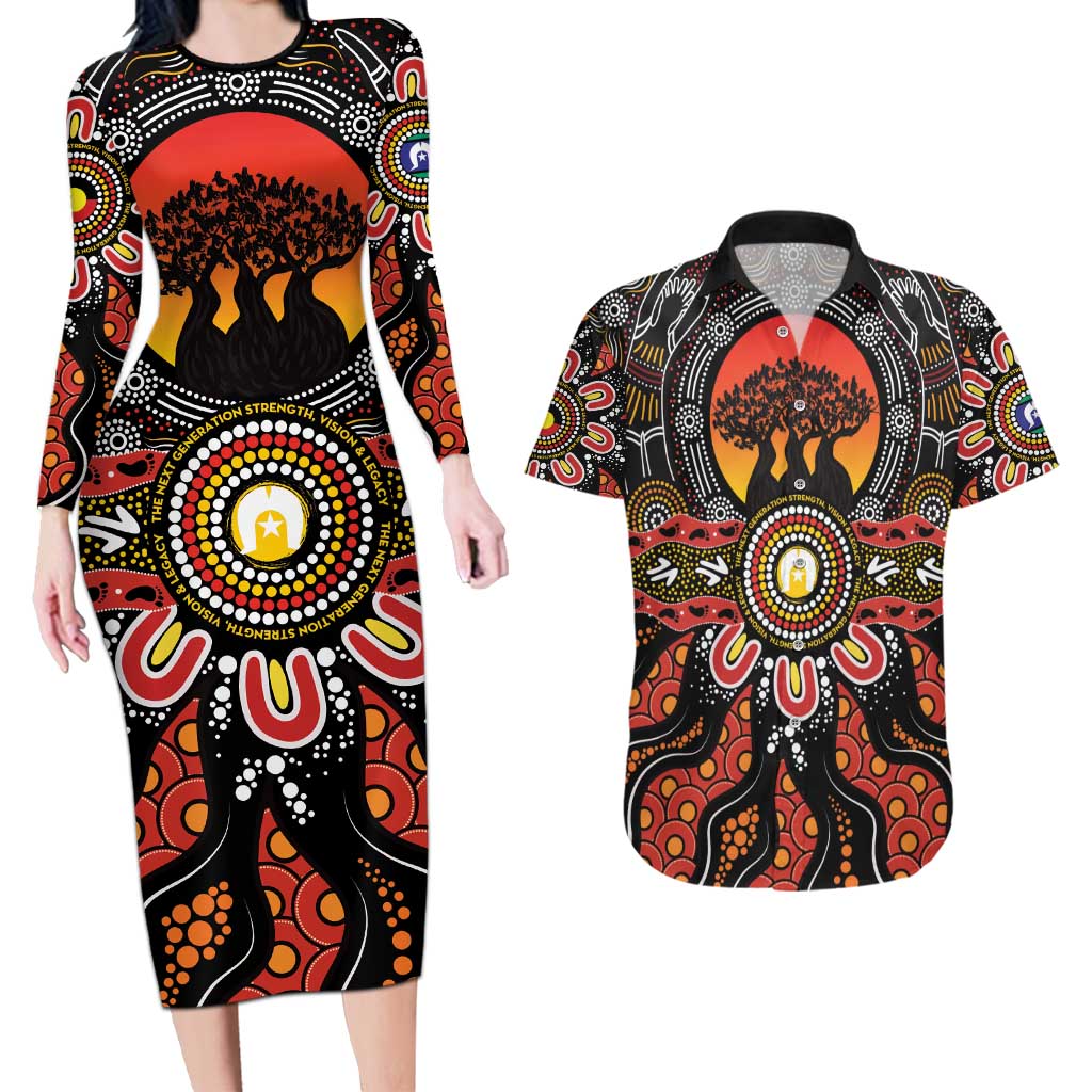 NAIDOC 2025 Boab Tree Couples Matching Long Sleeve Bodycon Dress and Hawaiian Shirt Celebrate Aboriginal Culture The Next Generation