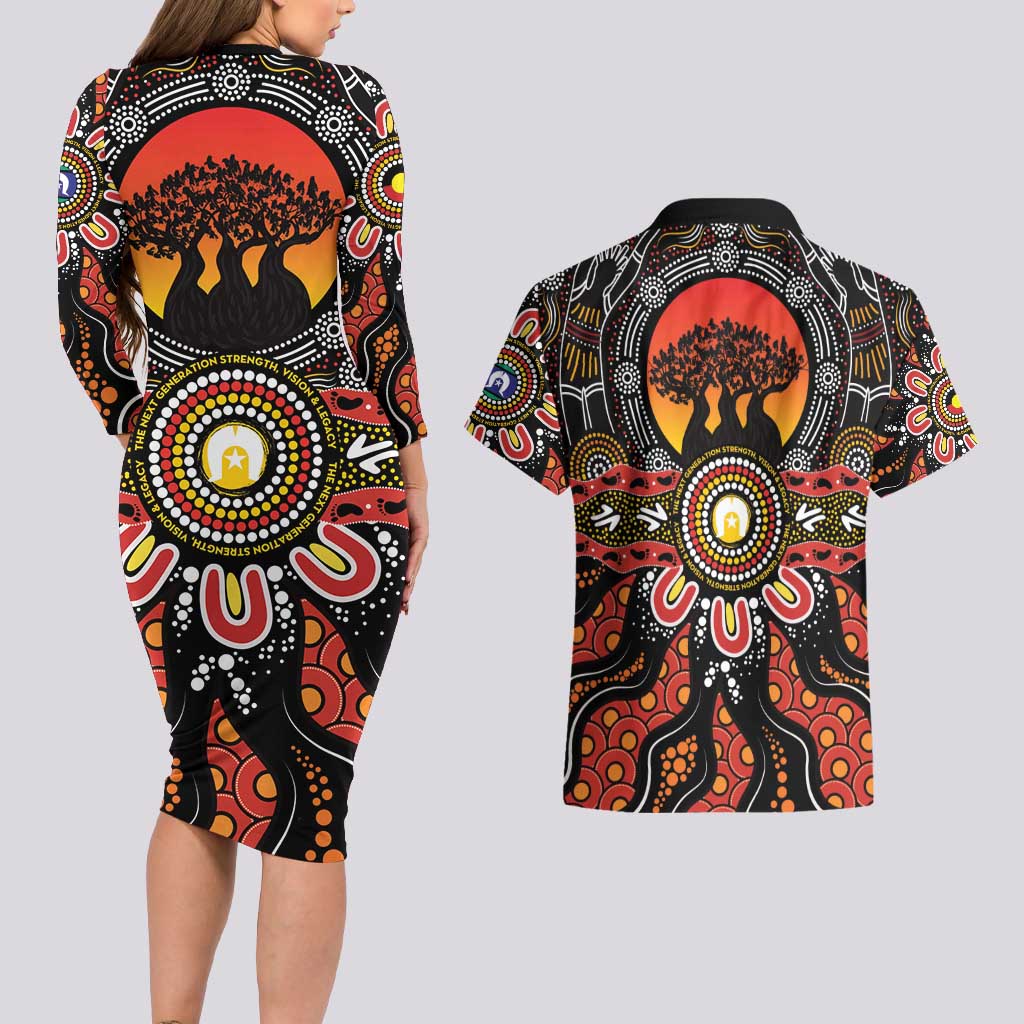NAIDOC 2025 Boab Tree Couples Matching Long Sleeve Bodycon Dress and Hawaiian Shirt Celebrate Aboriginal Culture The Next Generation