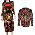 NAIDOC 2025 Boab Tree Couples Matching Long Sleeve Bodycon Dress and Long Sleeve Button Shirt Celebrate Aboriginal Culture The Next Generation