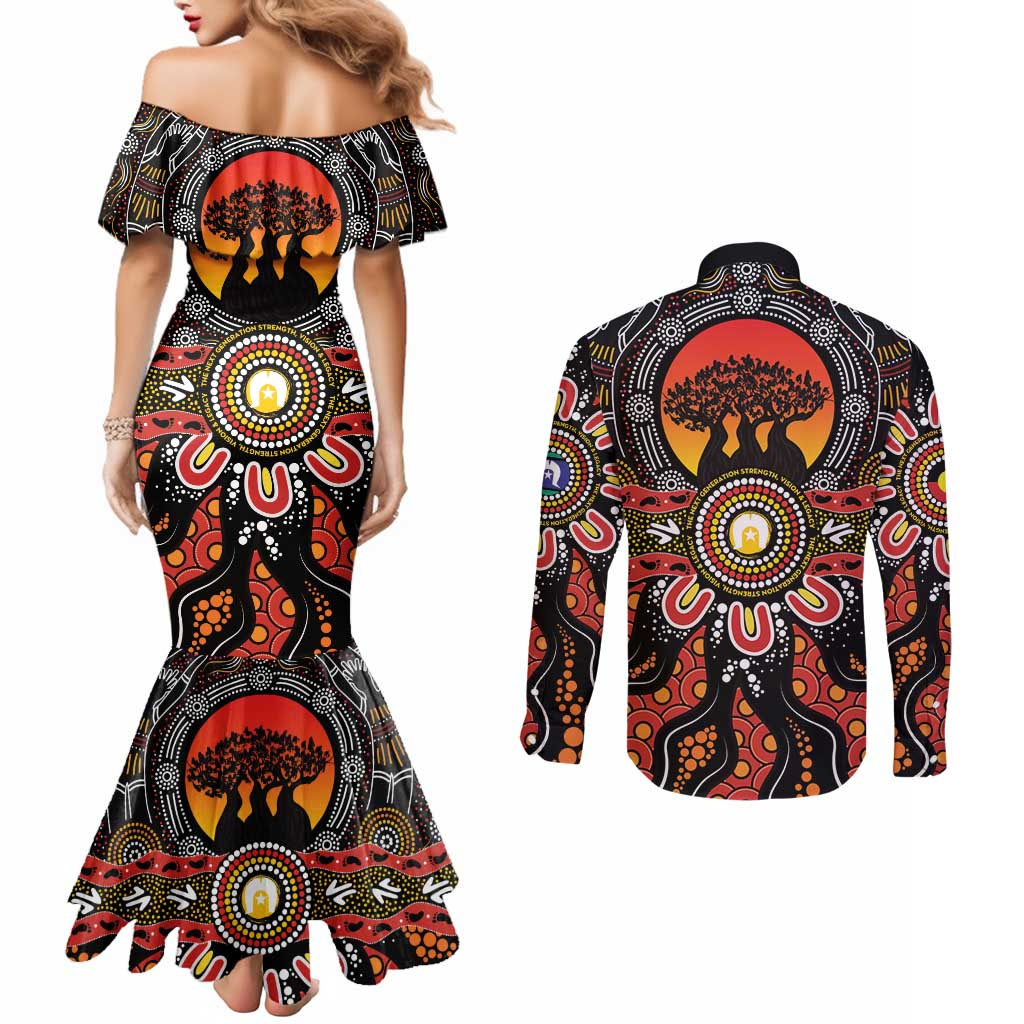 NAIDOC 2025 Boab Tree Couples Matching Mermaid Dress and Long Sleeve Button Shirt Celebrate Aboriginal Culture The Next Generation