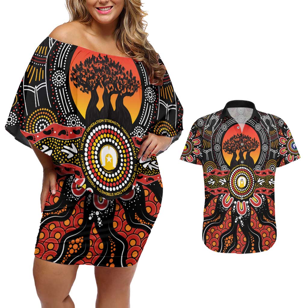 NAIDOC 2025 Boab Tree Couples Matching Off Shoulder Short Dress and Hawaiian Shirt Celebrate Aboriginal Culture The Next Generation