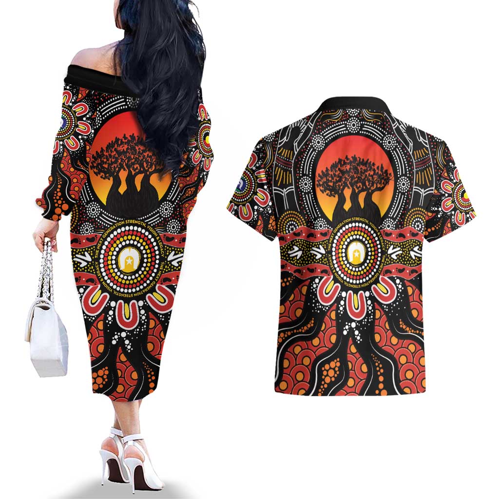 NAIDOC 2025 Boab Tree Couples Matching Off The Shoulder Long Sleeve Dress and Hawaiian Shirt Celebrate Aboriginal Culture The Next Generation