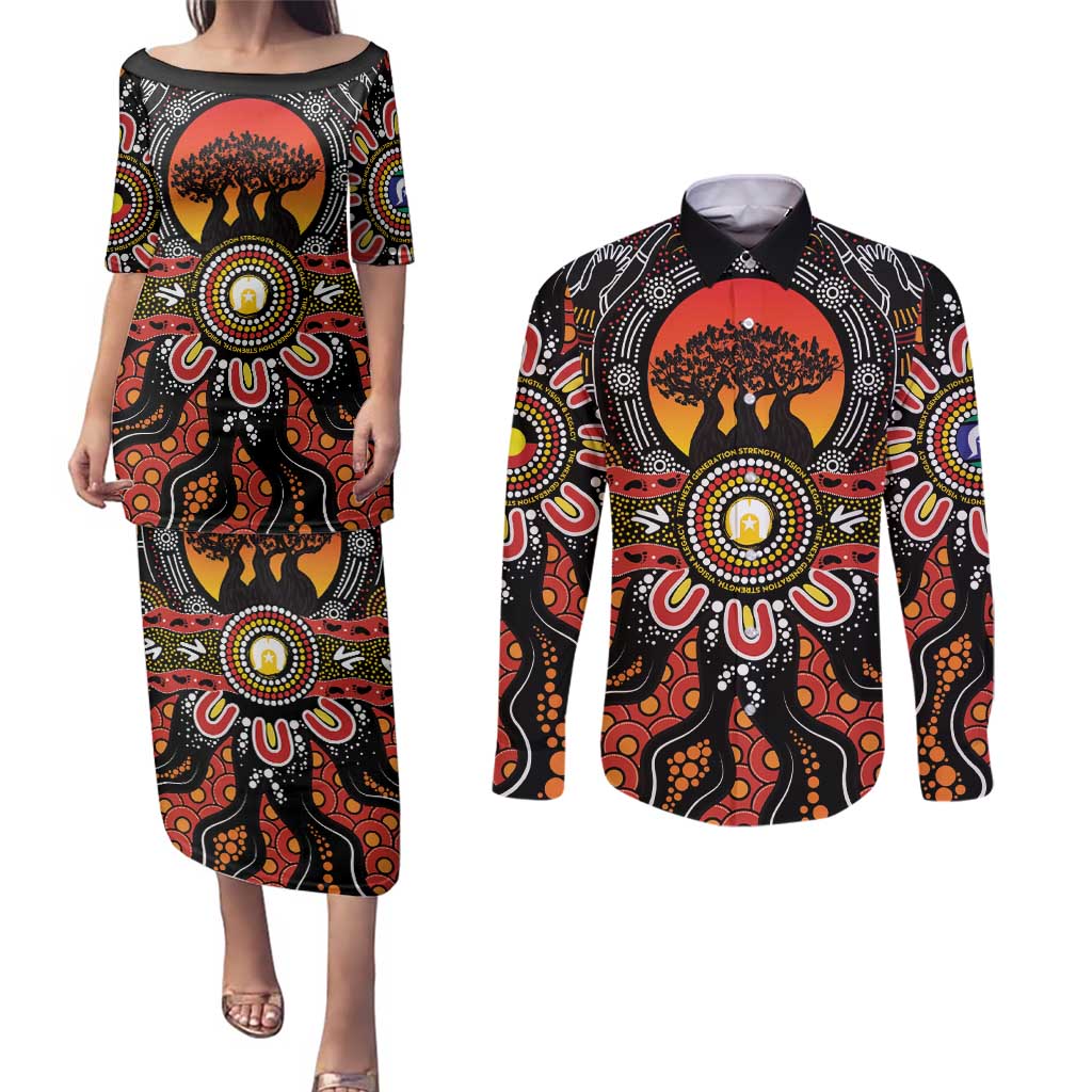 NAIDOC 2025 Boab Tree Couples Matching Puletasi and Long Sleeve Button Shirt Celebrate Aboriginal Culture The Next Generation