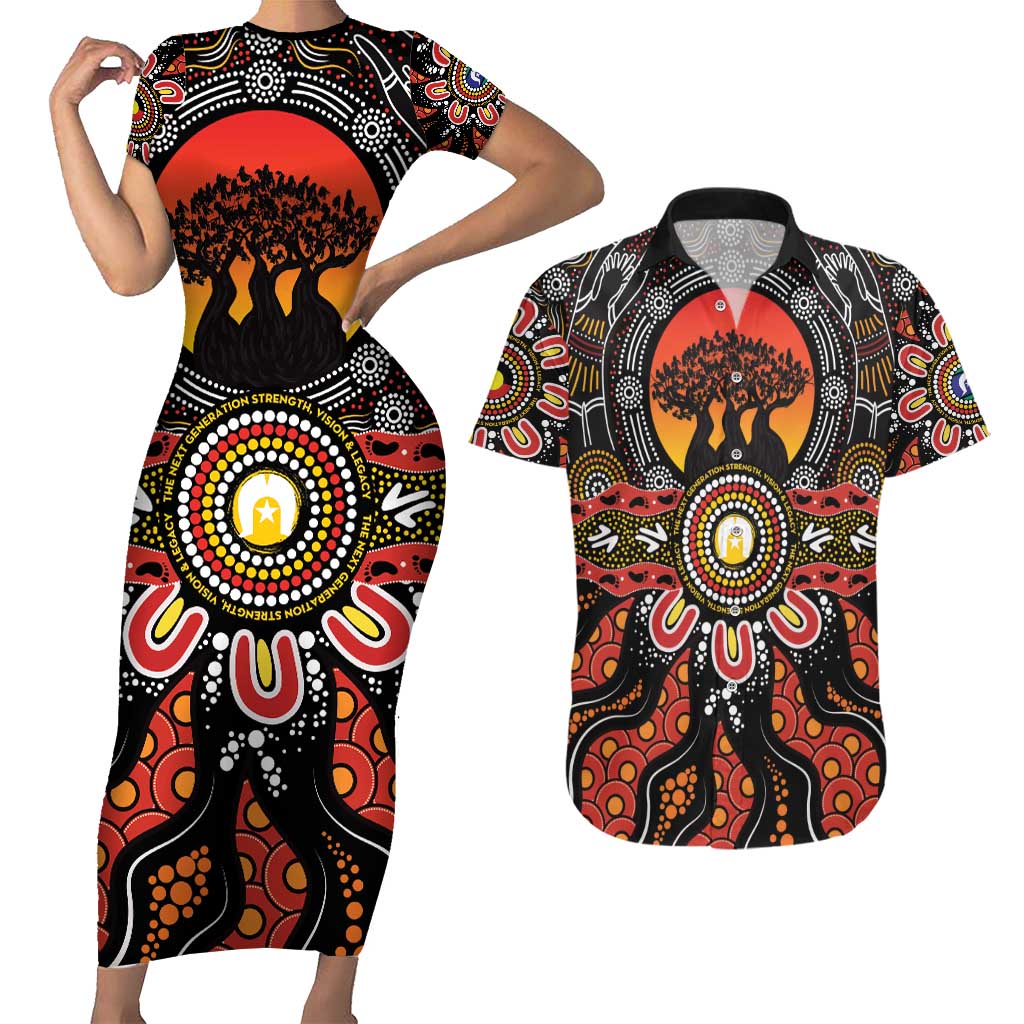 NAIDOC 2025 Boab Tree Couples Matching Short Sleeve Bodycon Dress and Hawaiian Shirt Celebrate Aboriginal Culture The Next Generation