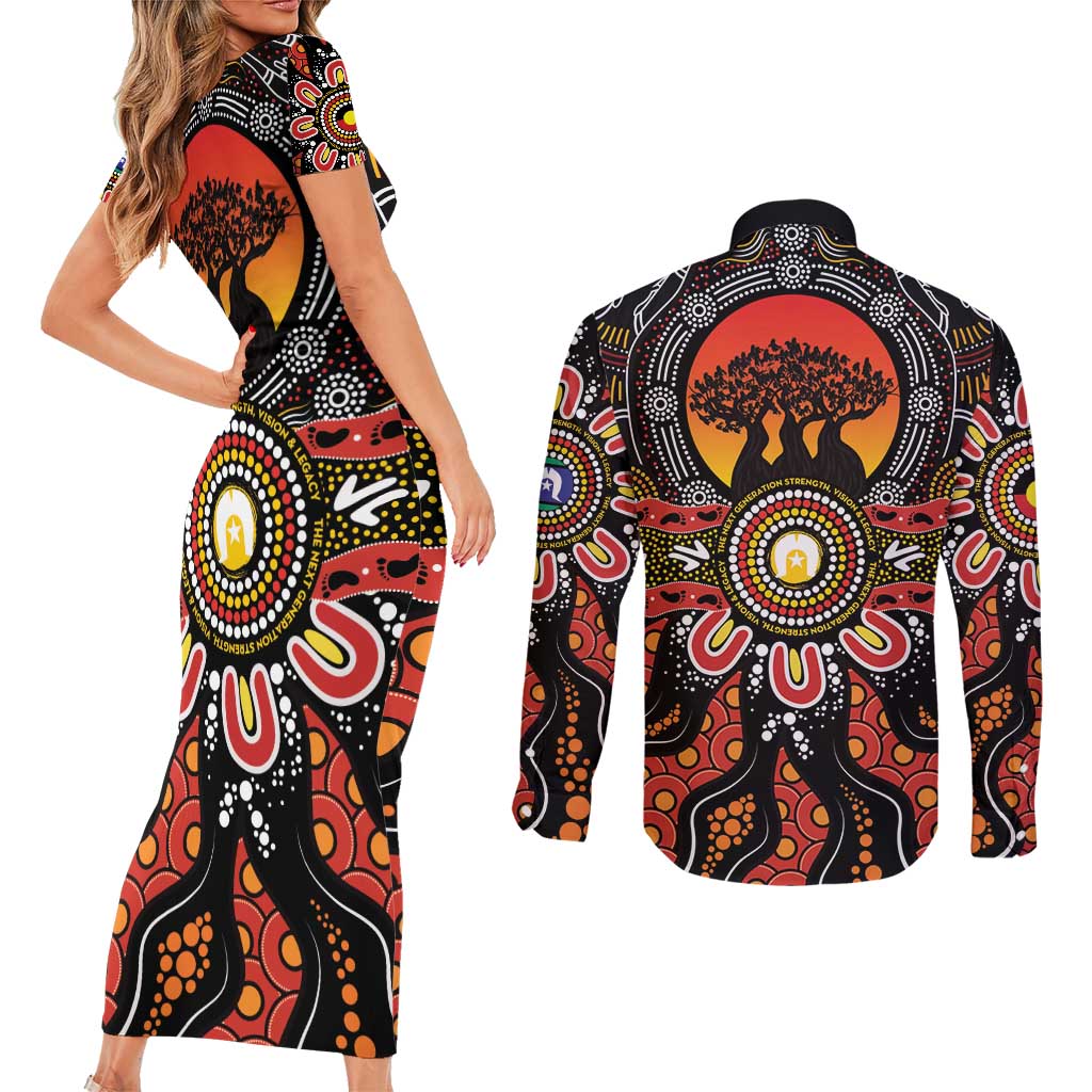 NAIDOC 2025 Boab Tree Couples Matching Short Sleeve Bodycon Dress and Long Sleeve Button Shirt Celebrate Aboriginal Culture The Next Generation