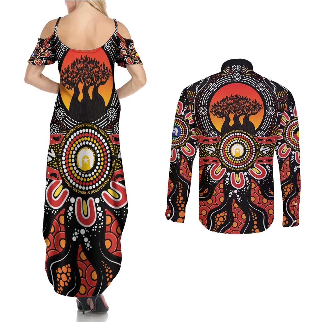 NAIDOC 2025 Boab Tree Couples Matching Summer Maxi Dress and Long Sleeve Button Shirt Celebrate Aboriginal Culture The Next Generation