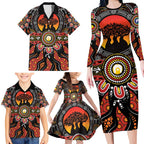 NAIDOC 2025 Boab Tree Family Matching Long Sleeve Bodycon Dress and Hawaiian Shirt Celebrate Aboriginal Culture The Next Generation