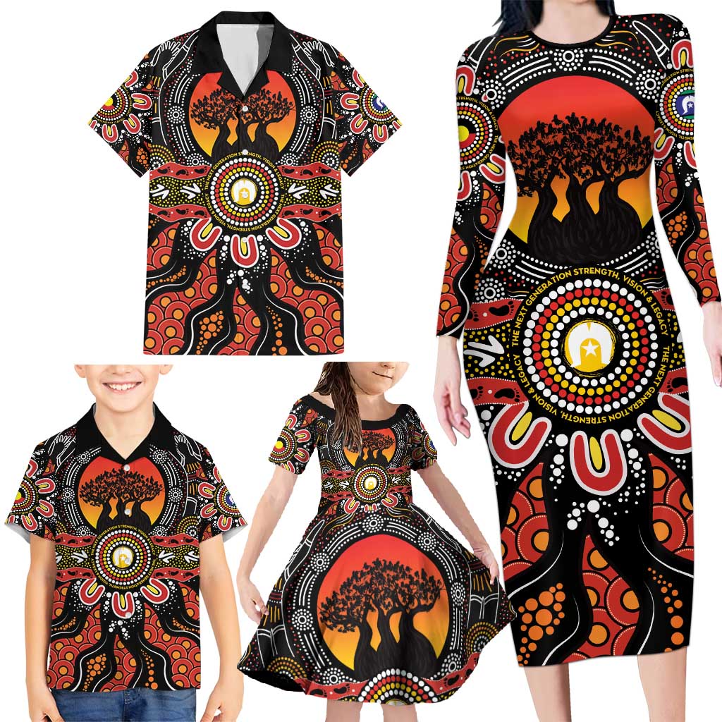 NAIDOC 2025 Boab Tree Family Matching Long Sleeve Bodycon Dress and Hawaiian Shirt Celebrate Aboriginal Culture The Next Generation
