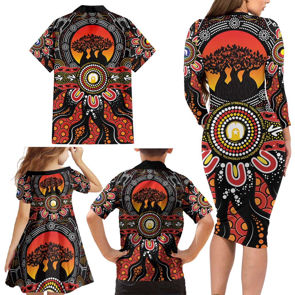 NAIDOC 2025 Boab Tree Family Matching Long Sleeve Bodycon Dress and Hawaiian Shirt Celebrate Aboriginal Culture The Next Generation