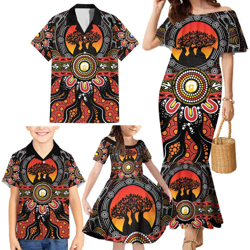 NAIDOC 2025 Boab Tree Family Matching Mermaid Dress and Hawaiian Shirt Celebrate Aboriginal Culture The Next Generation