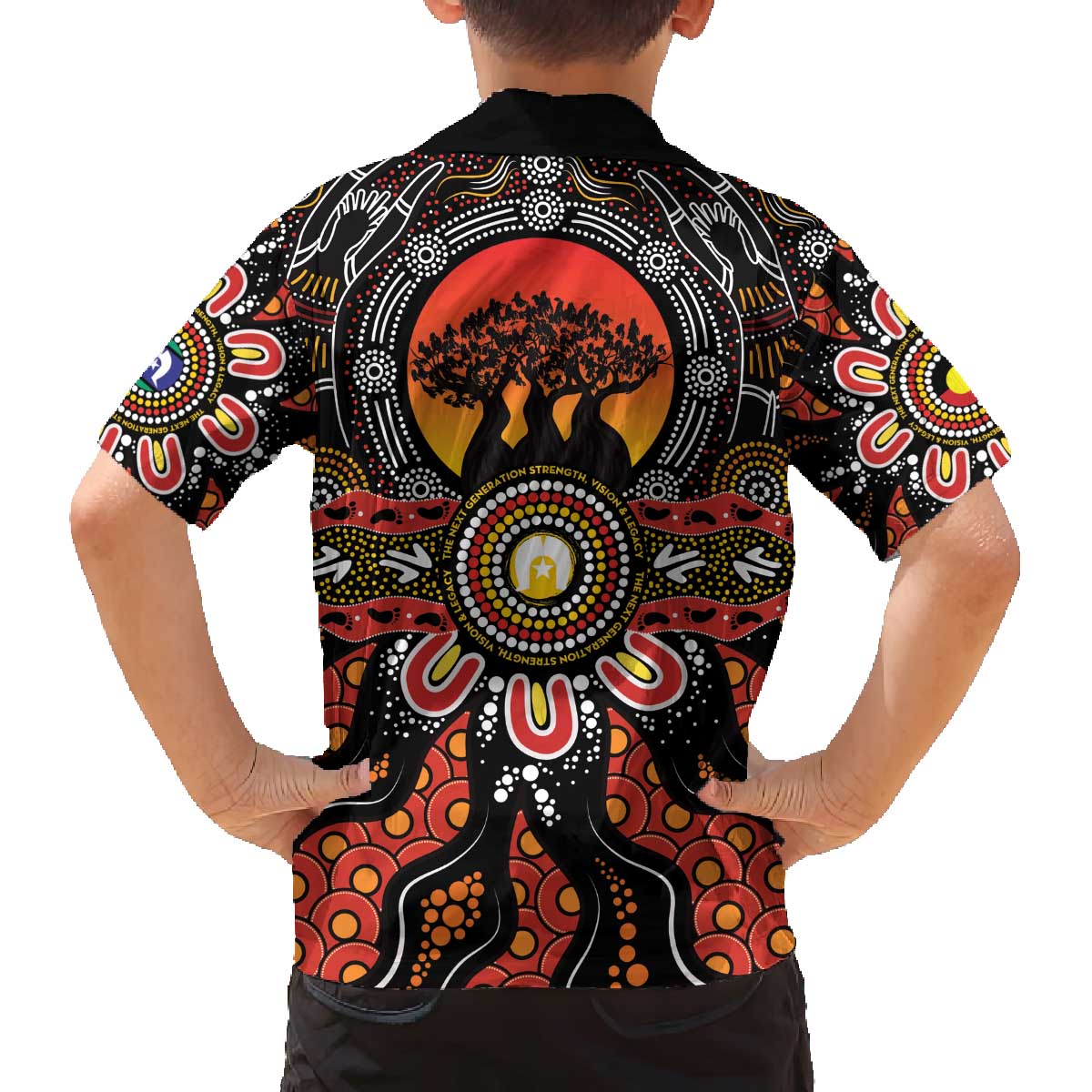 NAIDOC 2025 Boab Tree Family Matching Off The Shoulder Long Sleeve Dress and Hawaiian Shirt Celebrate Aboriginal Culture The Next Generation