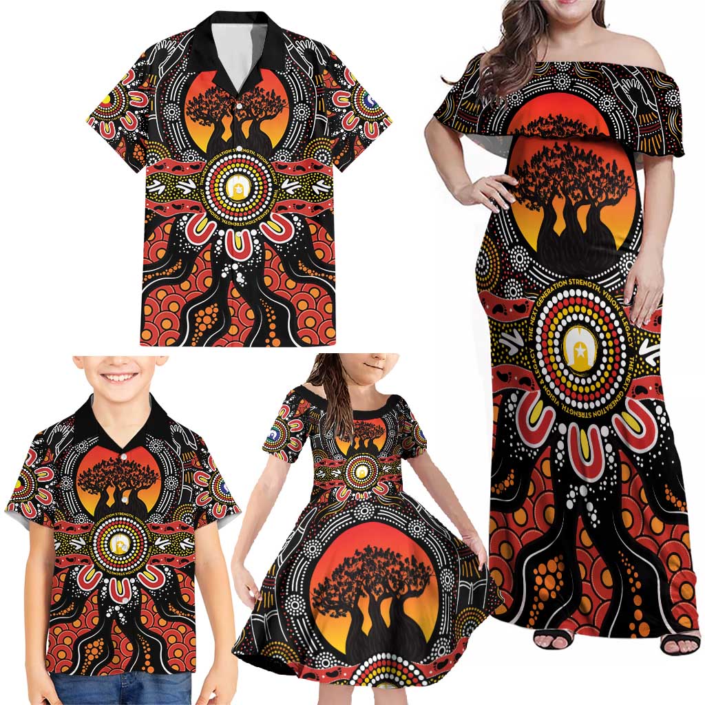 NAIDOC 2025 Boab Tree Family Matching Off Shoulder Maxi Dress and Hawaiian Shirt Celebrate Aboriginal Culture The Next Generation