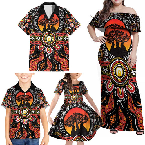 NAIDOC 2025 Boab Tree Family Matching Off Shoulder Maxi Dress and Hawaiian Shirt Celebrate Aboriginal Culture The Next Generation
