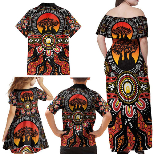 NAIDOC 2025 Boab Tree Family Matching Off Shoulder Maxi Dress and Hawaiian Shirt Celebrate Aboriginal Culture The Next Generation