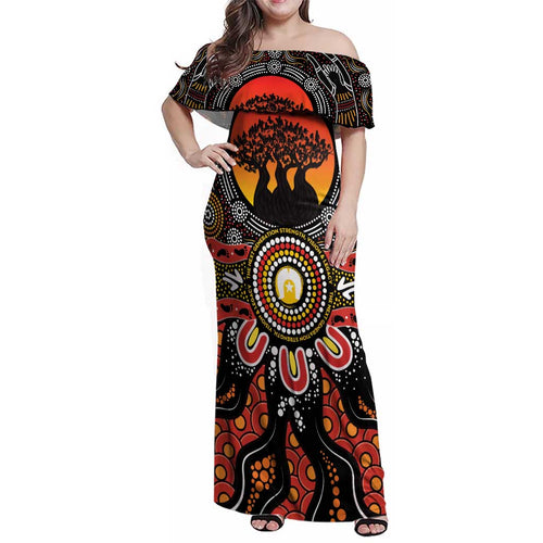 NAIDOC 2025 Boab Tree Family Matching Off Shoulder Maxi Dress and Hawaiian Shirt Celebrate Aboriginal Culture The Next Generation
