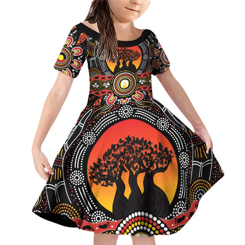 NAIDOC 2025 Boab Tree Family Matching Off Shoulder Short Dress and Hawaiian Shirt Celebrate Aboriginal Culture The Next Generation