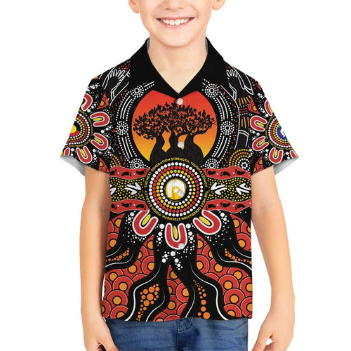 NAIDOC 2025 Boab Tree Family Matching Off Shoulder Short Dress and Hawaiian Shirt Celebrate Aboriginal Culture The Next Generation