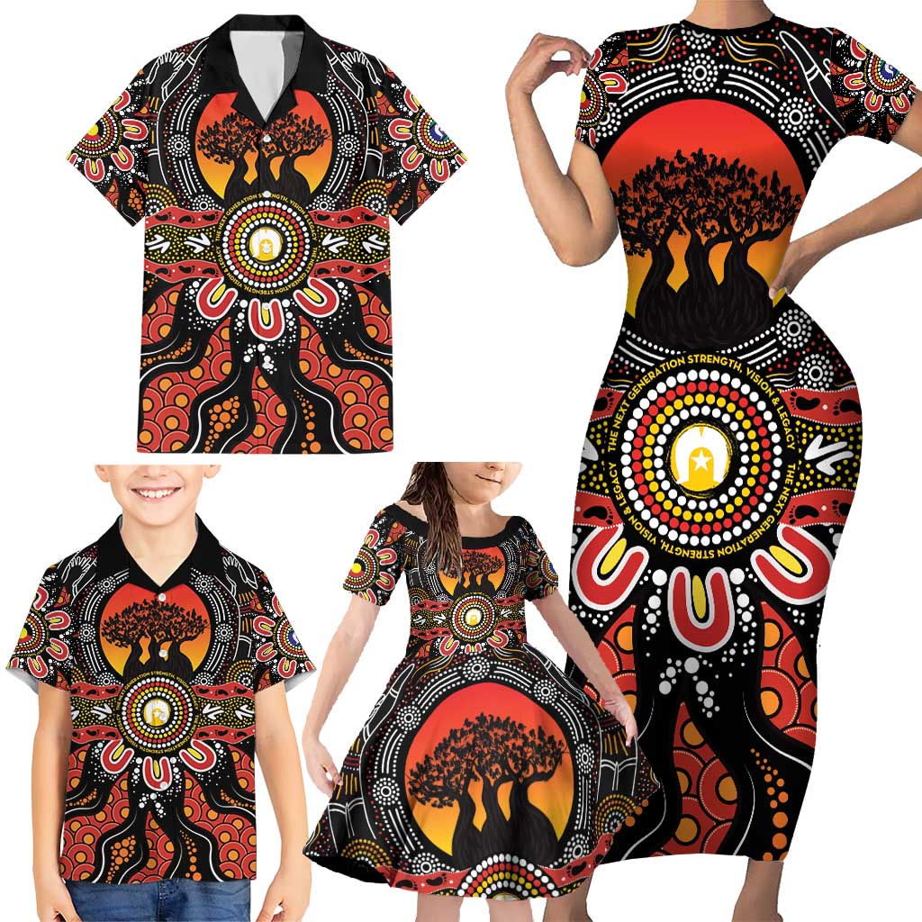 NAIDOC 2025 Boab Tree Family Matching Short Sleeve Bodycon Dress and Hawaiian Shirt Celebrate Aboriginal Culture The Next Generation