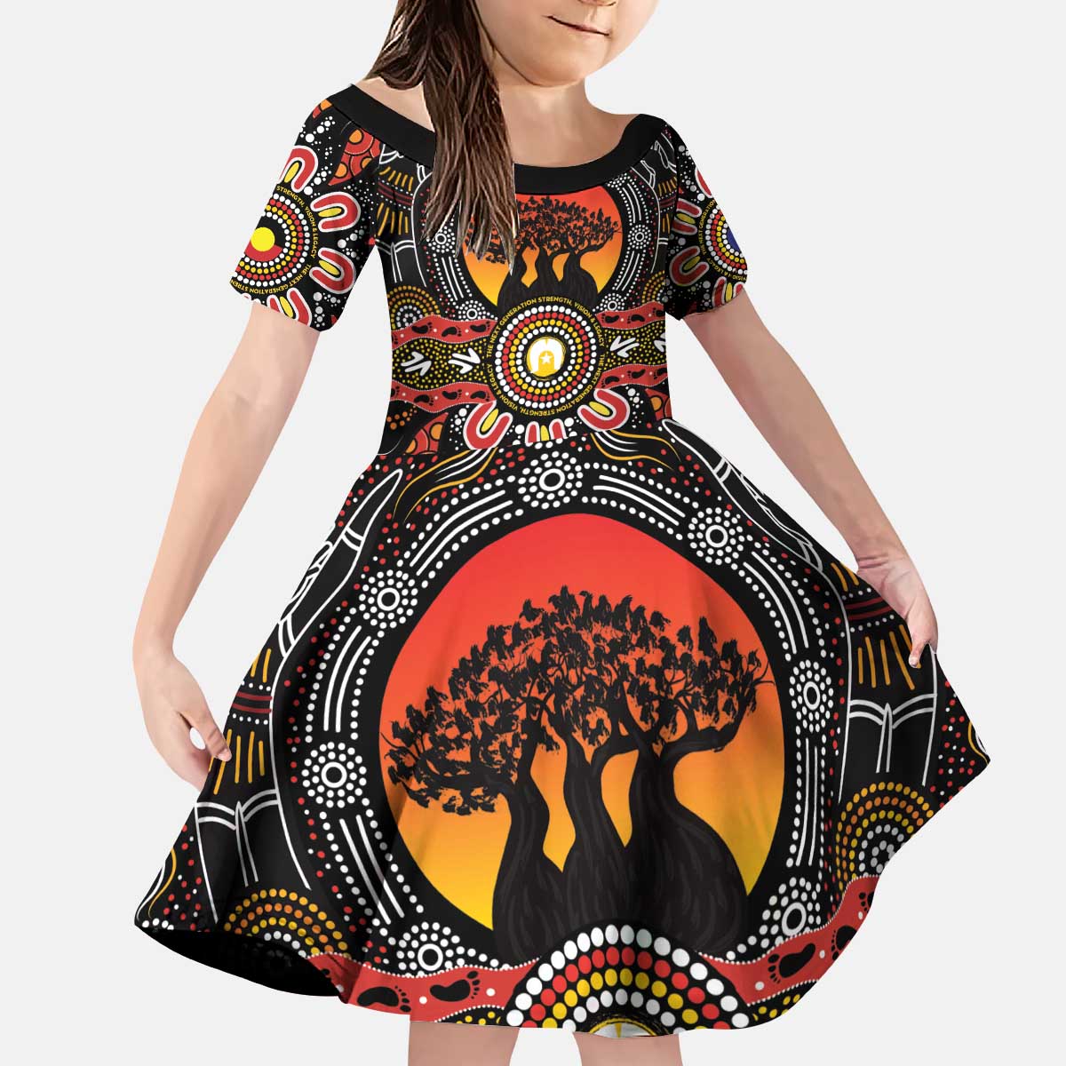 NAIDOC 2025 Boab Tree Kid Short Sleeve Dress Celebrate Aboriginal Culture The Next Generation