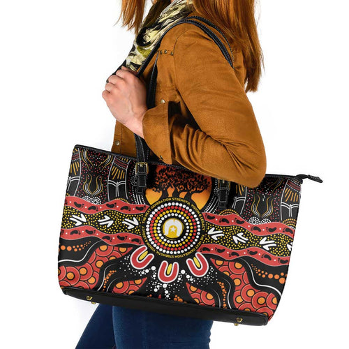 NAIDOC 2025 Boab Tree Leather Tote Bag Celebrate Aboriginal Culture The Next Generation