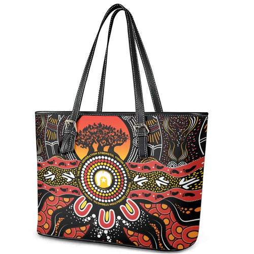 NAIDOC 2025 Boab Tree Leather Tote Bag Celebrate Aboriginal Culture The Next Generation