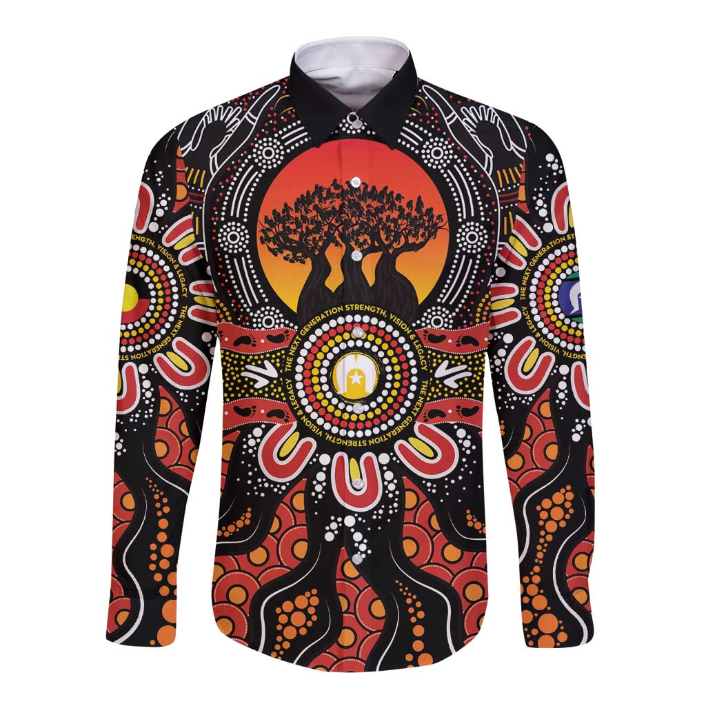 NAIDOC 2025 Boab Tree Long Sleeve Button Shirt Celebrate Aboriginal Culture The Next Generation