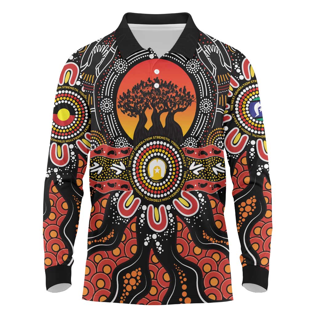 NAIDOC 2025 Boab Tree Long Sleeve Polo Shirt Celebrate Aboriginal Culture The Next Generation