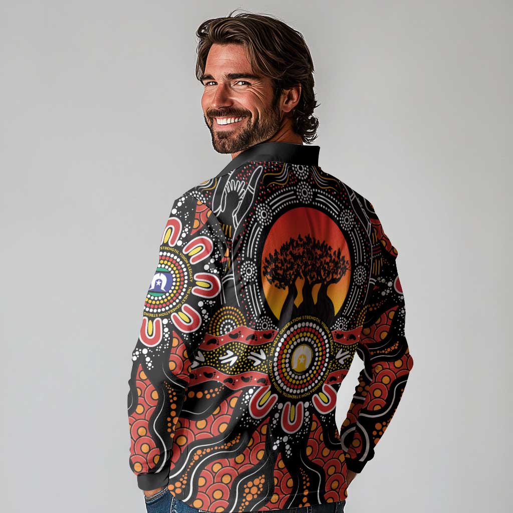 NAIDOC 2025 Boab Tree Long Sleeve Polo Shirt Celebrate Aboriginal Culture The Next Generation