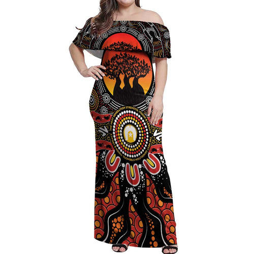 NAIDOC 2025 Boab Tree Off Shoulder Maxi Dress Celebrate Aboriginal Culture The Next Generation