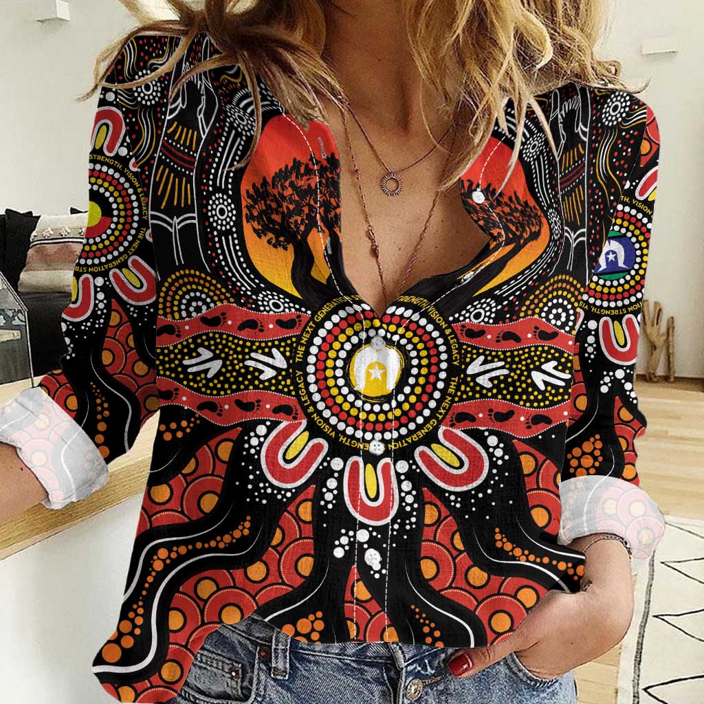 NAIDOC 2025 Boab Tree Women Casual Shirt Celebrate Aboriginal Culture The Next Generation
