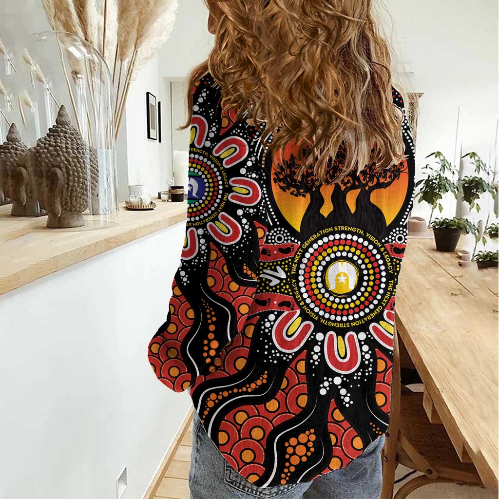 NAIDOC 2025 Boab Tree Women Casual Shirt Celebrate Aboriginal Culture The Next Generation