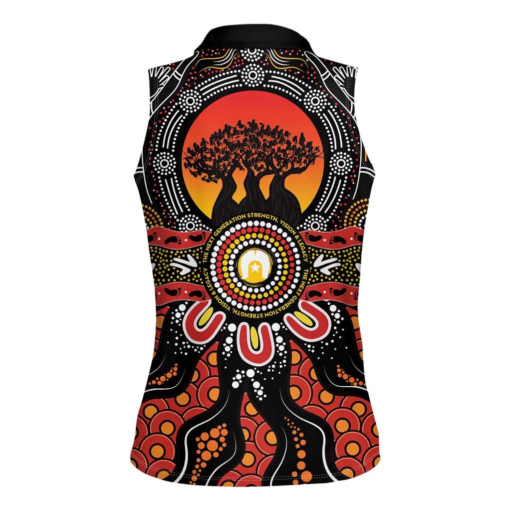 NAIDOC 2025 Boab Tree Women Sleeveless Polo Shirt Celebrate Aboriginal Culture The Next Generation