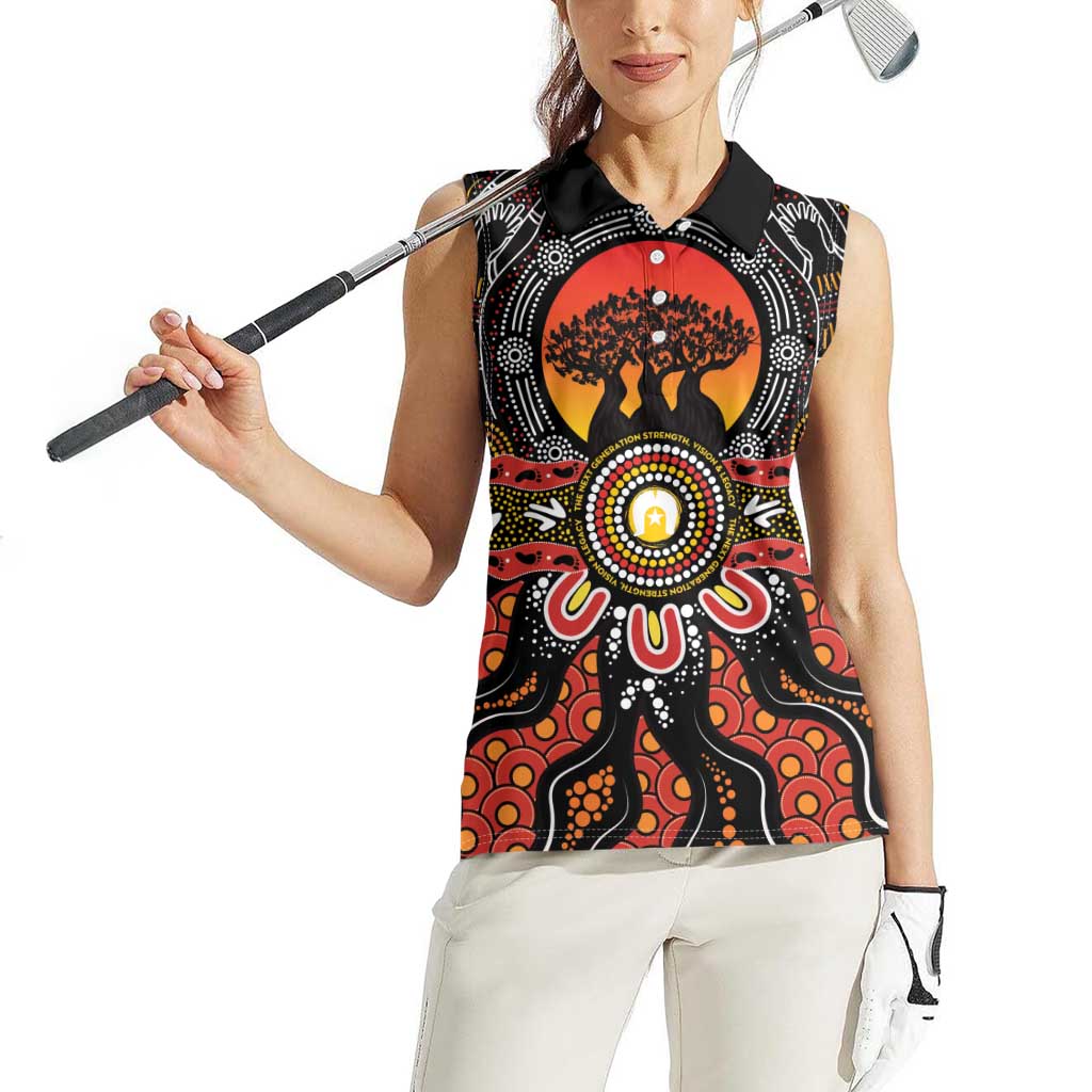 NAIDOC 2025 Boab Tree Women Sleeveless Polo Shirt Celebrate Aboriginal Culture The Next Generation