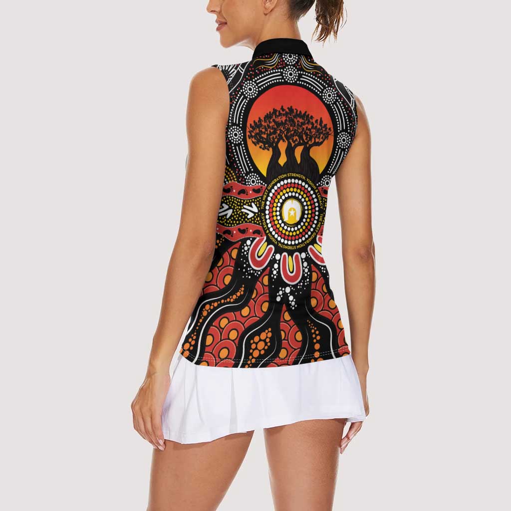 NAIDOC 2025 Boab Tree Women Sleeveless Polo Shirt Celebrate Aboriginal Culture The Next Generation
