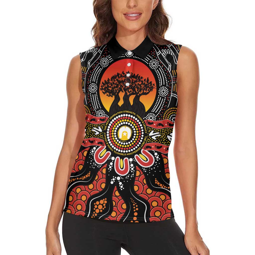 NAIDOC 2025 Boab Tree Women Sleeveless Polo Shirt Celebrate Aboriginal Culture The Next Generation