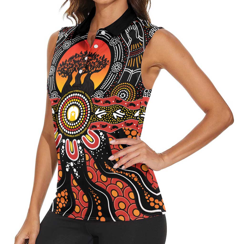NAIDOC 2025 Boab Tree Women Sleeveless Polo Shirt Celebrate Aboriginal Culture The Next Generation