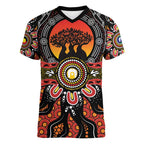 NAIDOC 2025 Boab Tree Women V-Neck T-Shirt Celebrate Aboriginal Culture The Next Generation