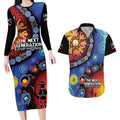 NAIDOC 2025 Our Voices Their Legacy Couples Matching Long Sleeve Bodycon Dress and Hawaiian Shirt