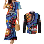 NAIDOC 2025 Our Voices Their Legacy Couples Matching Mermaid Dress and Long Sleeve Button Shirt