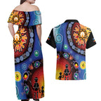 NAIDOC 2025 Our Voices Their Legacy Couples Matching Off Shoulder Maxi Dress and Hawaiian Shirt