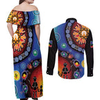NAIDOC 2025 Our Voices Their Legacy Couples Matching Off Shoulder Maxi Dress and Long Sleeve Button Shirt