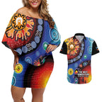 NAIDOC 2025 Our Voices Their Legacy Couples Matching Off Shoulder Short Dress and Hawaiian Shirt