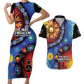 NAIDOC 2025 Our Voices Their Legacy Couples Matching Short Sleeve Bodycon Dress and Hawaiian Shirt