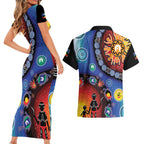 NAIDOC 2025 Our Voices Their Legacy Couples Matching Short Sleeve Bodycon Dress and Hawaiian Shirt