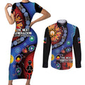 NAIDOC 2025 Our Voices Their Legacy Couples Matching Short Sleeve Bodycon Dress and Long Sleeve Button Shirt