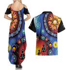 NAIDOC 2025 Our Voices Their Legacy Couples Matching Summer Maxi Dress and Hawaiian Shirt