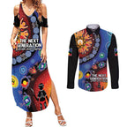 NAIDOC 2025 Our Voices Their Legacy Couples Matching Summer Maxi Dress and Long Sleeve Button Shirt