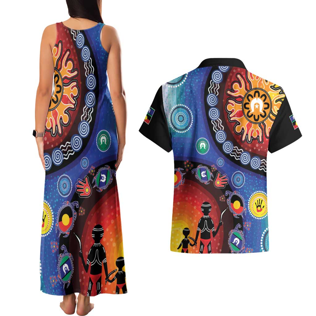NAIDOC 2025 Our Voices Their Legacy Couples Matching Tank Maxi Dress and Hawaiian Shirt