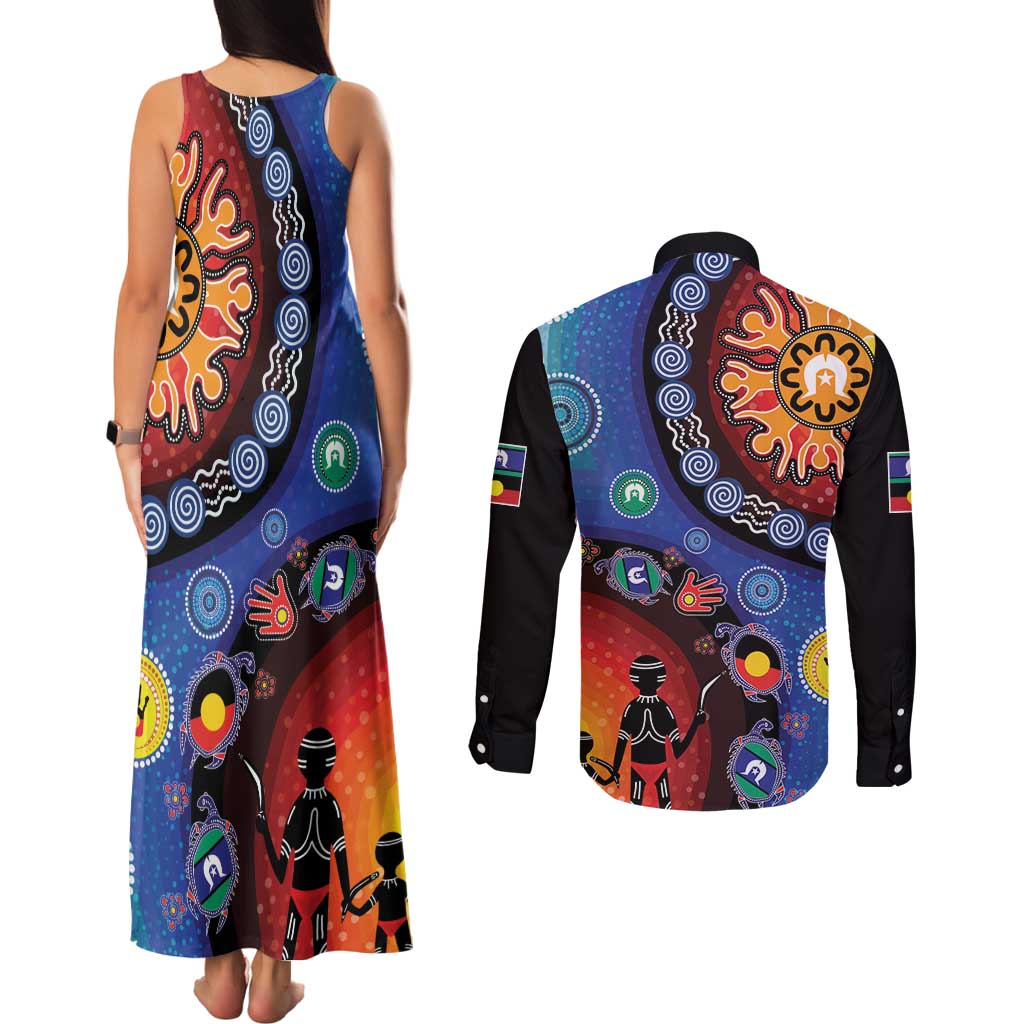 NAIDOC 2025 Our Voices Their Legacy Couples Matching Tank Maxi Dress and Long Sleeve Button Shirt