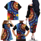 NAIDOC 2025 Our Voices Their Legacy Family Matching Off The Shoulder Long Sleeve Dress and Hawaiian Shirt